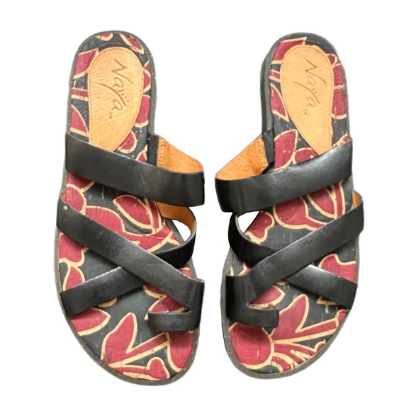 Naya Black and Red Women's Sandals - Picture 1 of 4